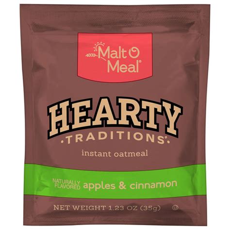 Malt-O-Meal Hearty Traditions Instant Oatmeal Apple & Cinnamon (1.23 oz ...