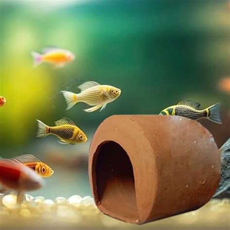 JAINSONS PET PRODUCTS Fish Tank Decoration Earthenware Hut Ornament for ...