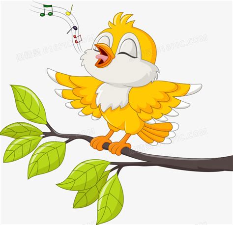 枝条上唱歌的矢量小鸟图片免费下载_PNG素材_编号1yqi0ewqz_图精灵