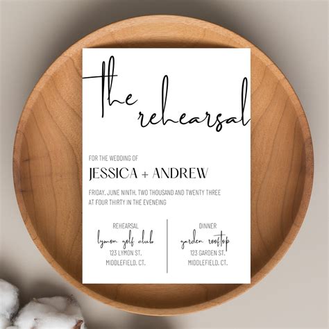 Minimalist Rehearsal Dinner Invitation Template Rehearsal Dinner ...