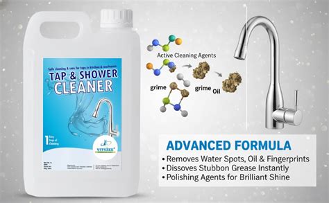 VITSZEE Tap & Shower Cleaner 1L | Hard Water Stain Remover for Bathroom ...