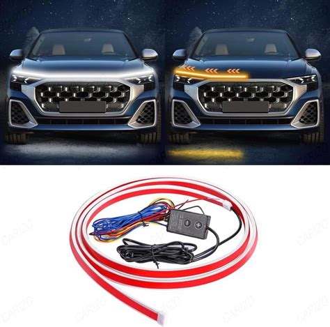 CARIZO 71 Inch LED Hood Light Strip White Amber Dynamic Car LED Hood ...