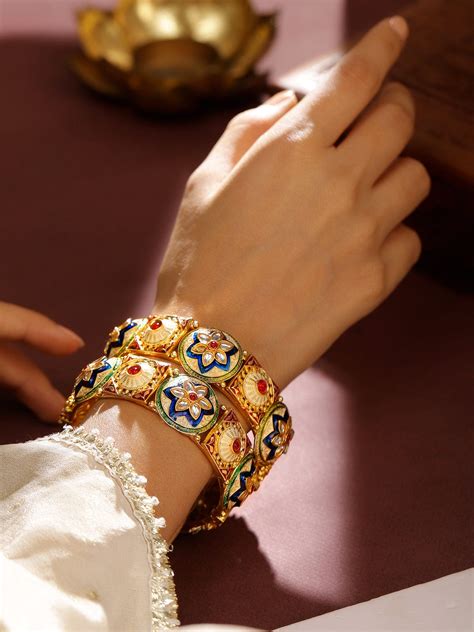 Golden Spark Multicolour Bangles – Rubans