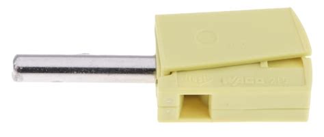 215-511 WAGO | WAGO Yellow Male Banana Plug, 4 mm Connector, Cage Clamp ...
