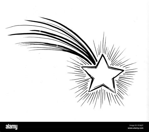 Shooting star drawing Black and White Stock Photos & Images - Alamy