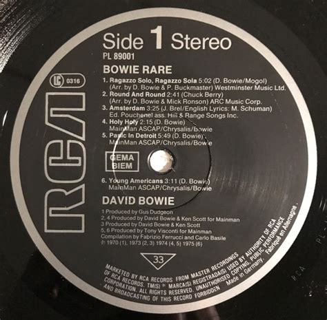 David Bowie - Rare - Used Vinyl - High-Fidelity Vinyl Records and Hi-Fi ...