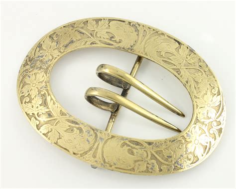 Antique Art Nouveau Gryphon Belt Buckle, Vintage Oval Gilt Brass ...