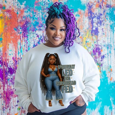 Spiritually Led and Cornbread Fed PNG | Black Girl Magic Digital Download | DTF Sublimation ...