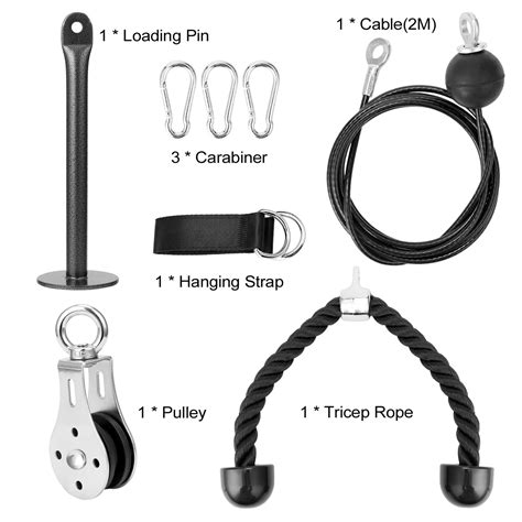 Buy Fitness LAT and Lift Pulley System, Dual Cables Dual Pullies for ...