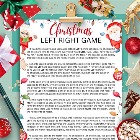 Christmas left right game christmas family games christmas party games ...