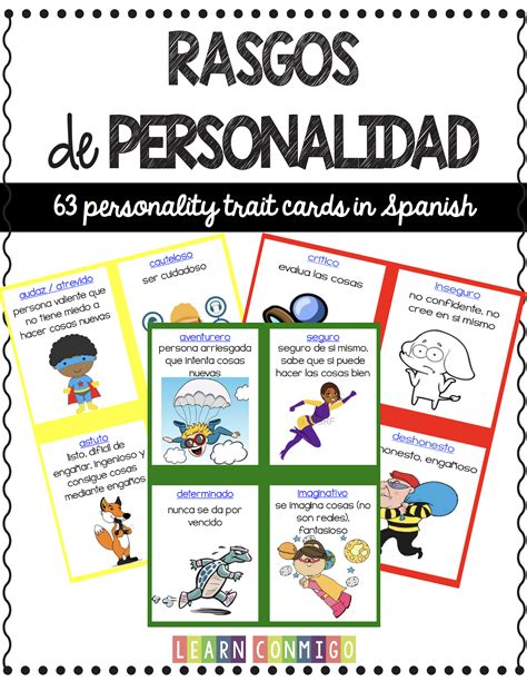 Rasgos de personalidad | Character traits in Spanish | Dual language ...