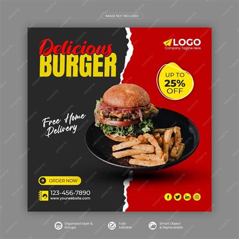 Food social media post or square banner and web banner template premium ...
