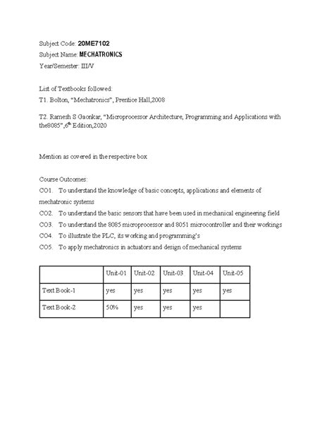 20ME7102 MTS Text Book - hfhdf - Subject Code: 20ME Subject Name ...