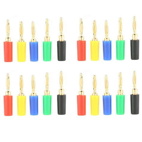 2mm Mixed Colors Banana Plugs Gold Plated Musical Speaker Cable Wire ...