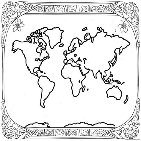 Map Of The World Coloring Page (5380-4278)