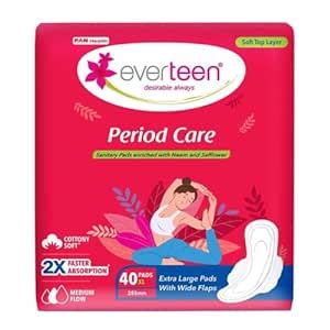 Buy everteen Sanitary Pads XL 40 Pcs for Women, Cotton Sanitary Napkin ...