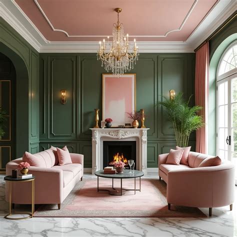 Pink and Green Living Room Ideas - HomeDesignsAI