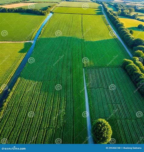 Aerial Image of French Meadows and Agricultural Gorgeous French Landscape with Lush Meadows and ...