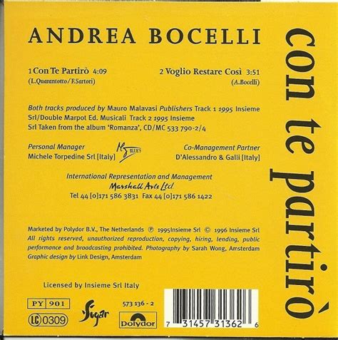 MUSICOLLECTION: ANDREA BOCELLI - Con Te Partiro - 1996