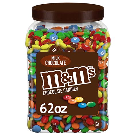 M&M'S Milk Chocolate Candies, 62 oz Candy Jar, Bulk Size Treats for BBQ ...