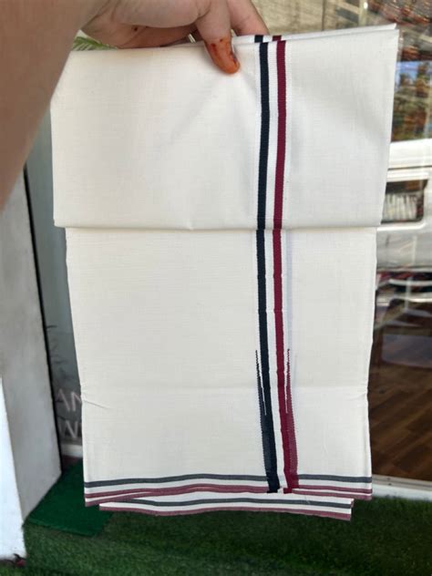 ADMK VESHTI - 24% DISCOUNT! KaithariKada 100% Cotton off white Single ...