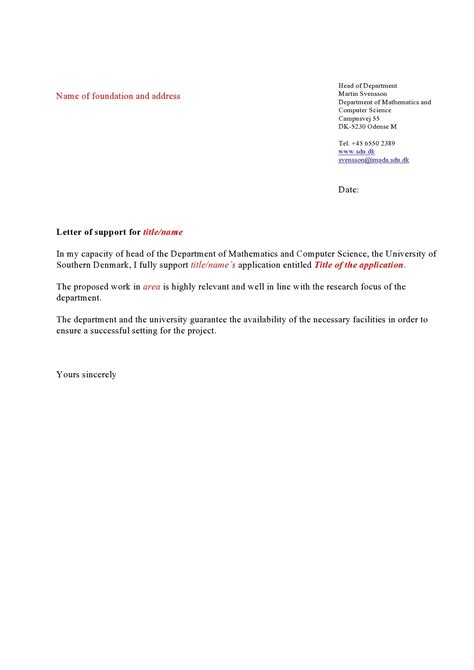 30 Editable Letter of Support Templates (+Examples) - TemplateArchive