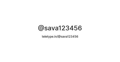@sava123456 — Teletype