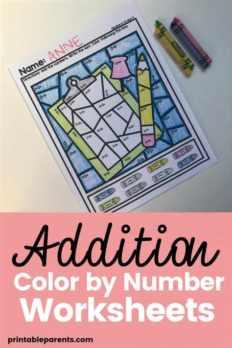 Image result for Printable Addition Color by Number