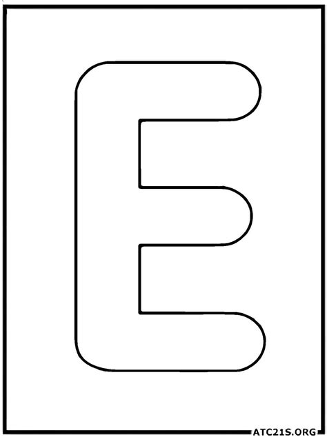 Free Letter E Coloring Pages Download | ATC21S