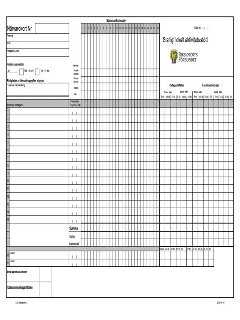 Fillable Online vara Sammankomster Nrvarokort Nr Statligt lokalt ...