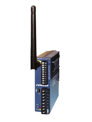 Wireless DIN Rail Mount Receiver with Analog Outputs