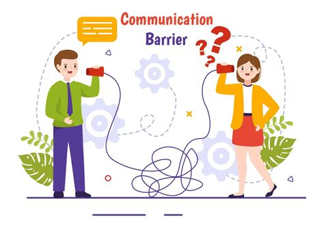 Communication Barrier Vector Illustration with Bad Communications ...
