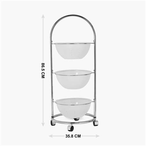 Buy Tranzit Stainless Steel 3-Tier Kitchen Trolley from Home Centre at ...
