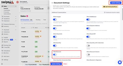 How to Hide Discount in Invoice PDF on Web? - General - Swipe