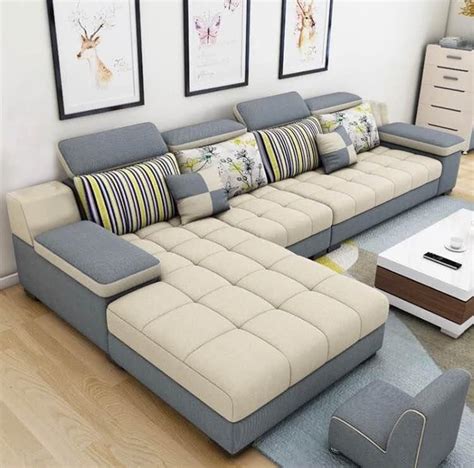 HANDWOOD FURNITURE 8 Seater Sofa Set, L Shape Sofa (Right Facing) 2 ...