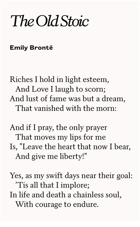The Old Stoic by Emily Bronte