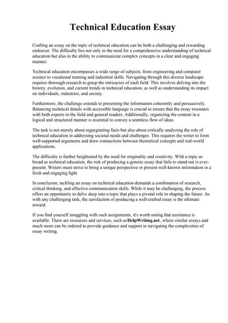 Image result for Technical Essay Example