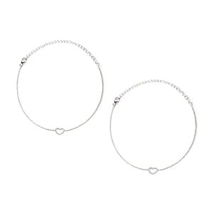 Shaya Women's By Caratlane A Piece Of Me Heart Anklets In 925 Silver ...