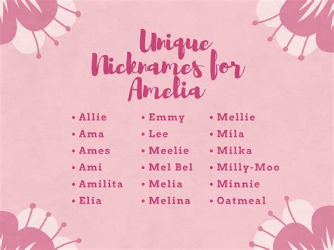 Nicknames For Amelia