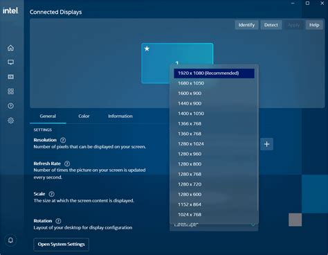Display Resolution Setting 的图像结果