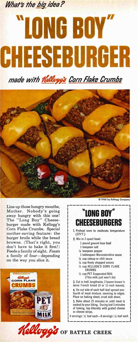 Kellogg's Corn Flake Crumbs and PET Evaporated Milk with recipe, 1960 ...