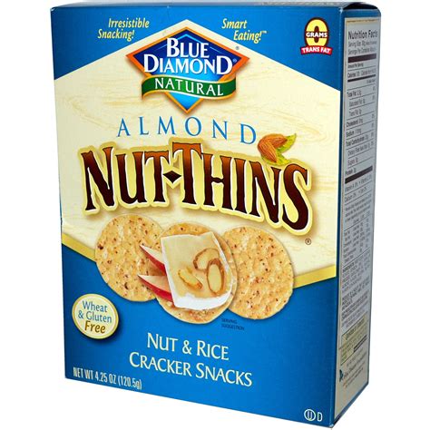 Blue Diamond, Almond Nut-Thins, Nut & Rice Cracker Snacks, 4.25 oz (120 ...