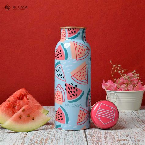 Enticing Watermelon Print Copper Bottle - 500ML - Nu Casa