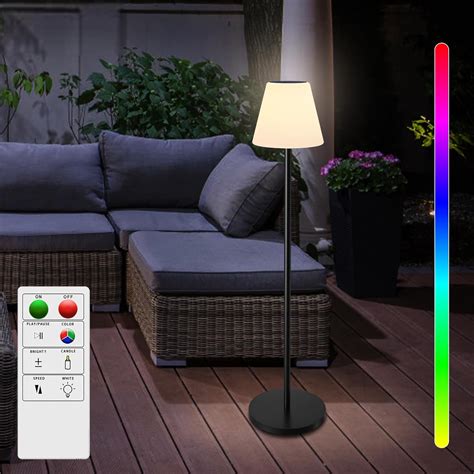 GGNOO Floor Lamp Outdoor for Solar Light Patio Lights with USB ...