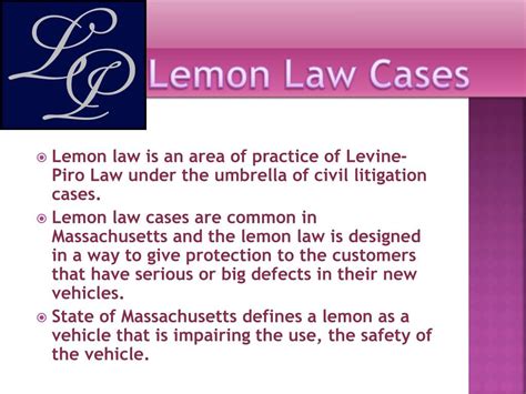 PPT - LEMON LAW PowerPoint Presentation, free download - ID:7306329