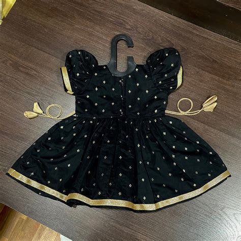 Black Color Chanderi Silk Frock – MEEMORA