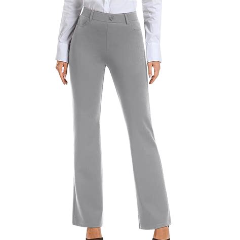 ITSAME Womens Straight Leg Pants, Pull-On High Waisted Relxed Fit ...