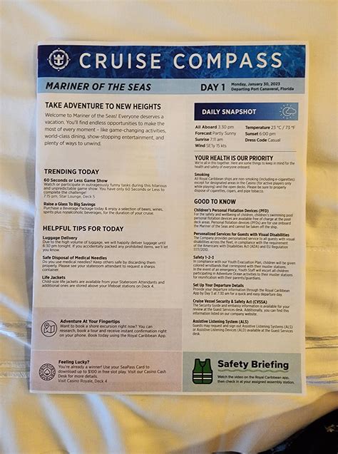 Mariner of the Seas 4-nights Bahamas and Perfect Day Cruise Compass ...