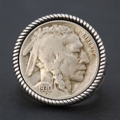 US 1930 Indian Head Buffalo Nickel Coin 925 Sterling Silver - Etsy