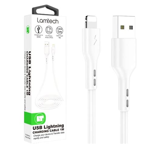 LAMTECH CHARGING & DATACABLE LIGHTNING 1m WHITE - Tablet Oid